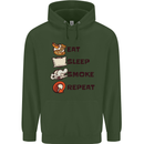 Eat Sleep Smoke Weed Repeat Drugs Cannabis Mens 80% Cotton Hoodie Forest Green