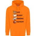 Eat Sleep Smoke Weed Repeat Drugs Cannabis Mens 80% Cotton Hoodie Orange