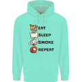 Eat Sleep Smoke Weed Repeat Drugs Cannabis Mens 80% Cotton Hoodie Peppermint