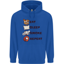 Eat Sleep Smoke Weed Repeat Drugs Cannabis Mens 80% Cotton Hoodie Royal Blue