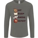 Eat Sleep Smoke Weed Repeat Drugs Cannabis Mens Long Sleeve T-Shirt Charcoal