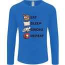 Eat Sleep Smoke Weed Repeat Drugs Cannabis Mens Long Sleeve T-Shirt Royal Blue
