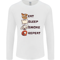 Eat Sleep Smoke Weed Repeat Drugs Cannabis Mens Long Sleeve T-Shirt White