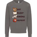 Eat Sleep Smoke Weed Repeat Drugs Cannabis Mens Sweatshirt Jumper Charcoal
