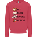 Eat Sleep Smoke Weed Repeat Drugs Cannabis Mens Sweatshirt Jumper Heliconia