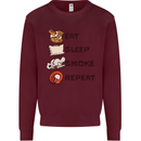 Eat Sleep Smoke Weed Repeat Drugs Cannabis Mens Sweatshirt Jumper Maroon