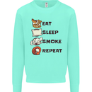 Eat Sleep Smoke Weed Repeat Drugs Cannabis Mens Sweatshirt Jumper Peppermint
