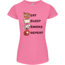 Eat Sleep Smoke Weed Repeat Drugs Cannabis Womens Petite Cut T-Shirt Azalea