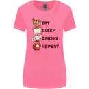 Eat Sleep Smoke Weed Repeat Drugs Cannabis Womens Wider Cut T-Shirt Azalea