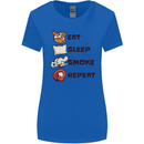 Eat Sleep Smoke Weed Repeat Drugs Cannabis Womens Wider Cut T-Shirt Royal Blue