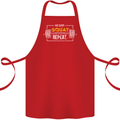 Eat Sleep Squat Repeat Gym Training Top Cotton Apron 100% Organic Red