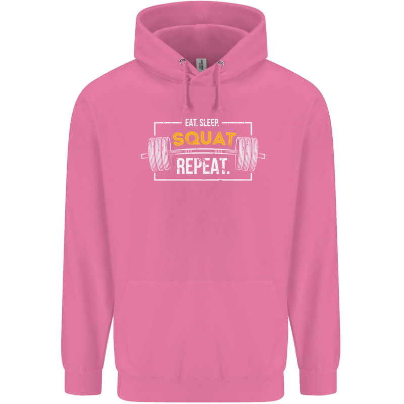 Eat Sleep Squat Repeat Gym Training Top Mens 80% Cotton Hoodie Azelea