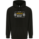 Eat Sleep Squat Repeat Gym Training Top Mens 80% Cotton Hoodie Black
