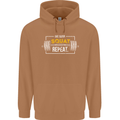 Eat Sleep Squat Repeat Gym Training Top Mens 80% Cotton Hoodie Caramel Latte