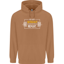 Eat Sleep Squat Repeat Gym Training Top Mens 80% Cotton Hoodie Caramel Latte