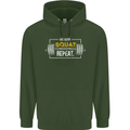 Eat Sleep Squat Repeat Gym Training Top Mens 80% Cotton Hoodie Forest Green