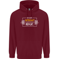 Eat Sleep Squat Repeat Gym Training Top Mens 80% Cotton Hoodie Maroon