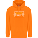 Eat Sleep Squat Repeat Gym Training Top Mens 80% Cotton Hoodie Orange