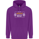 Eat Sleep Squat Repeat Gym Training Top Mens 80% Cotton Hoodie Purple