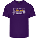 Eat Sleep Squat Repeat Gym Training Top Mens Cotton T-Shirt Tee Top Purple