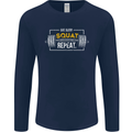 Eat Sleep Squat Repeat Gym Training Top Mens Long Sleeve T-Shirt Navy Blue