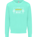 Eat Sleep Squat Repeat Gym Training Top Mens Sweatshirt Jumper Peppermint
