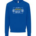 Eat Sleep Squat Repeat Gym Training Top Mens Sweatshirt Jumper Royal Blue