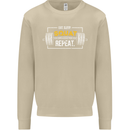 Eat Sleep Squat Repeat Gym Training Top Mens Sweatshirt Jumper Sand