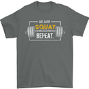 Eat Sleep Squat Repeat Gym Training Top Mens T-Shirt Cotton Gildan Charcoal
