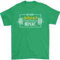 Eat Sleep Squat Repeat Gym Training Top Mens T-Shirt Cotton Gildan Irish Green
