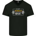 Eat Sleep Squat Repeat Gym Training Top Mens V-Neck Cotton T-Shirt Black