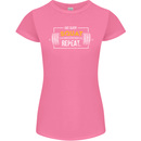 Eat Sleep Squat Repeat Gym Training Top Womens Petite Cut T-Shirt Azalea