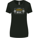 Eat Sleep Squat Repeat Gym Training Top Womens Wider Cut T-Shirt Black