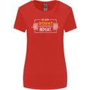 Eat Sleep Squat Repeat Gym Training Top Womens Wider Cut T-Shirt Red
