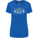 Eat Sleep Squat Repeat Gym Training Top Womens Wider Cut T-Shirt Royal Blue