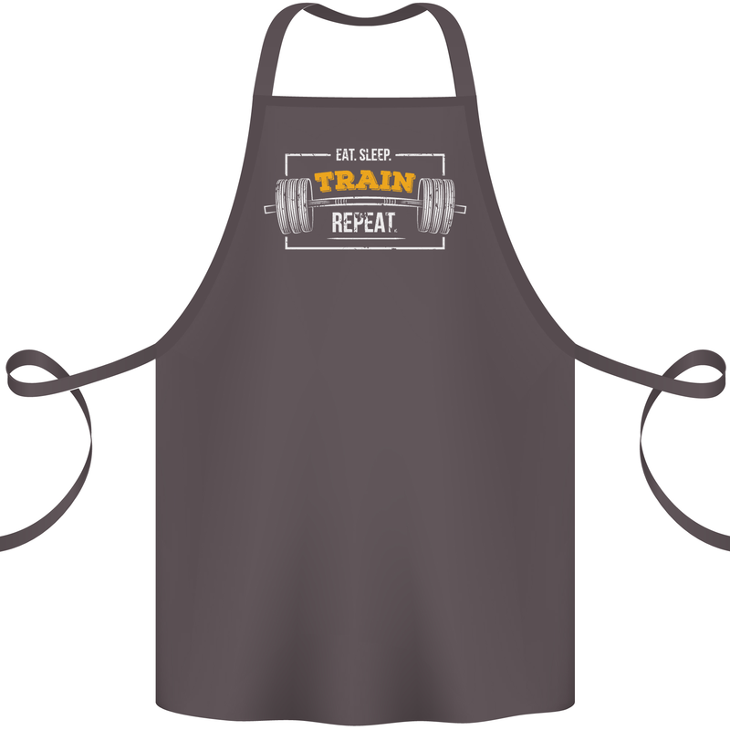 Eat Sleep Train Repeat Gym Training Top Cotton Apron 100% Organic Dark Grey