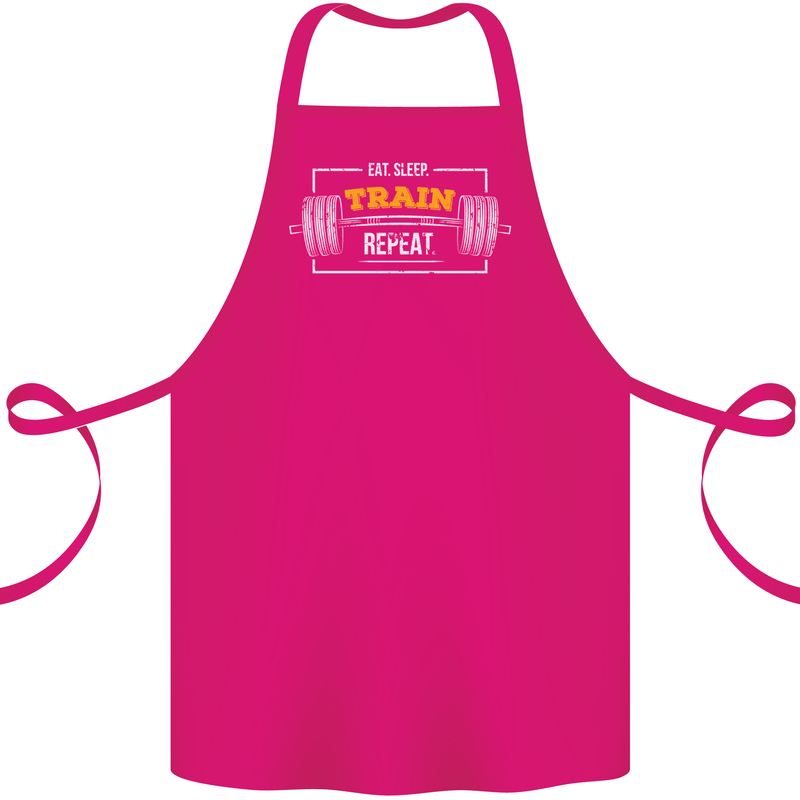 Eat Sleep Train Repeat Gym Training Top Cotton Apron 100% Organic Pink