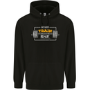 Eat Sleep Train Repeat Gym Training Top Mens 80% Cotton Hoodie Black