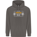 Eat Sleep Train Repeat Gym Training Top Mens 80% Cotton Hoodie Charcoal