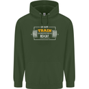Eat Sleep Train Repeat Gym Training Top Mens 80% Cotton Hoodie Forest Green