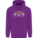 Eat Sleep Train Repeat Gym Training Top Mens 80% Cotton Hoodie Purple