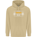 Eat Sleep Train Repeat Gym Training Top Mens 80% Cotton Hoodie Sand