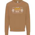 Eat Sleep Train Repeat Gym Training Top Mens Sweatshirt Jumper Caramel Latte