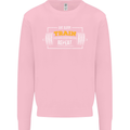 Eat Sleep Train Repeat Gym Training Top Mens Sweatshirt Jumper Light Pink