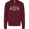 Eat Sleep Train Repeat Gym Training Top Mens Sweatshirt Jumper Maroon