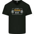 Eat Sleep Train Repeat Gym Training Top Mens V-Neck Cotton T-Shirt Black