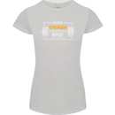 Eat Sleep Train Repeat Gym Training Top Womens Petite Cut T-Shirt Sports Grey