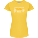 Eat Sleep Train Repeat Gym Training Top Womens Petite Cut T-Shirt Yellow