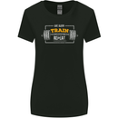 Eat Sleep Train Repeat Gym Training Top Womens Wider Cut T-Shirt Black