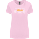 Eat Sleep Train Repeat Gym Training Top Womens Wider Cut T-Shirt Light Pink